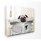 Stupell Industries Pug Reading Newspaper in Bathroom Wall Art